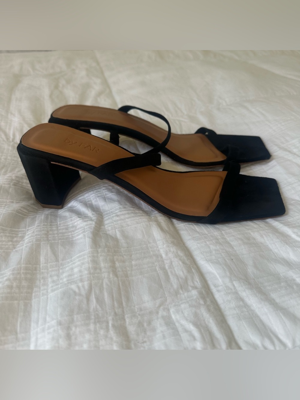 BY FAR heeled suede sandals